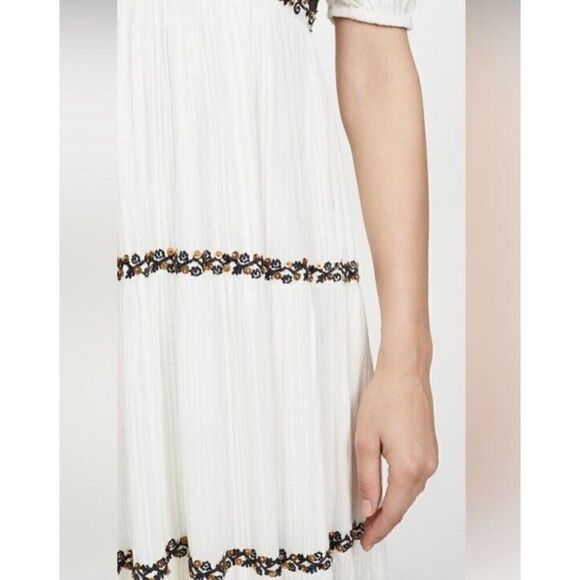 Ulla Johnson Handmade Boho White Beaded Maxi Dress Small - Picture 6 of 16